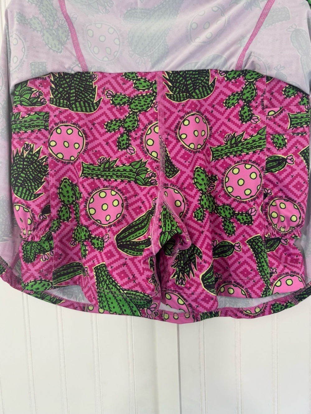 Pickleball Bella Cactus Print Athletic Skort Pink Green Size 2 (M) Tennis Golf - Picture 7 of 14